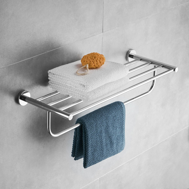 Bathroom Accessories Set Gold Black Chromed Brush TOWEL SHELF