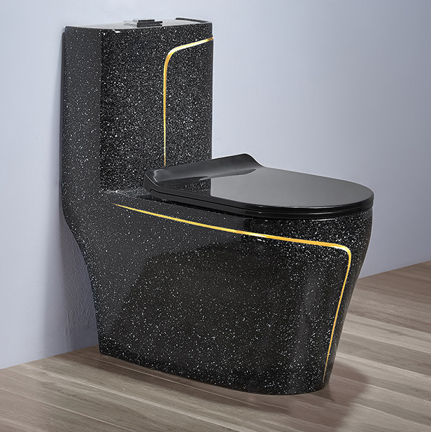 Matt Grey Ceramic Bathroom Toilet Bowl Commode Square Shape One Piece Ceramic Toilet