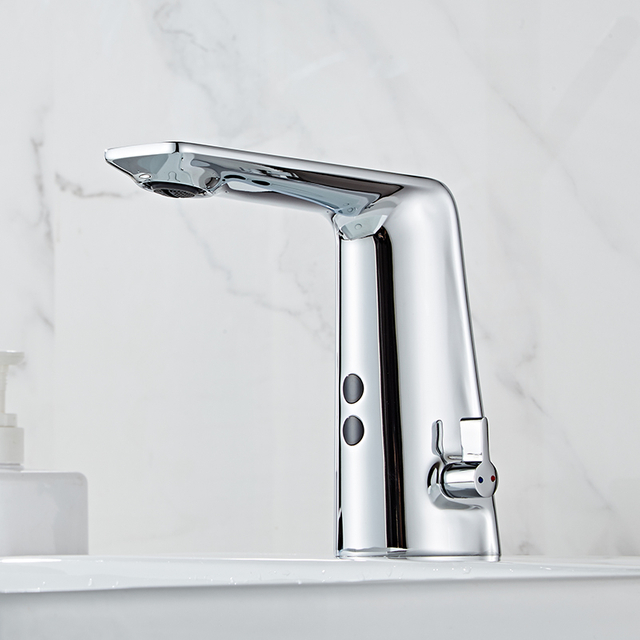 Bathroom Faucet Electric Automatic Sensor Faucet Touchless Battery Power Hot And Cold Water Mixer 