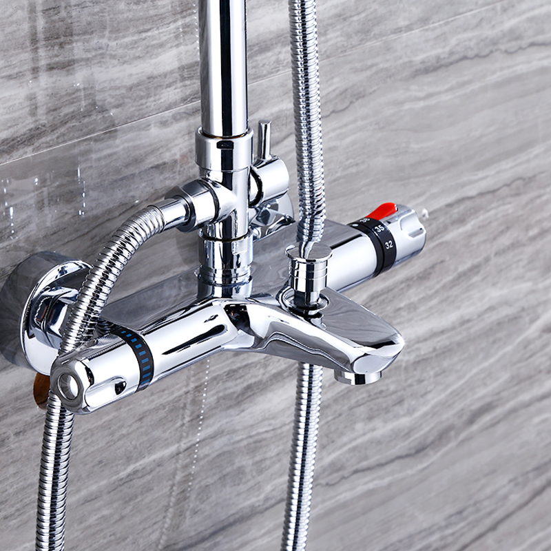 Brass Thermostatic Shower Sets Hot And Cold Mixer Faucet Bathtub Shower System
